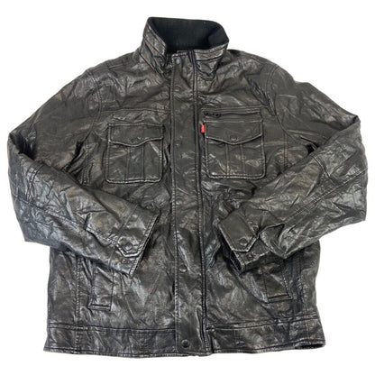 LEVIS RED TAB SOFT LEATHER 5 POCKET CHORE JACKET SHERPA LINED MOD VESPA GS 40” M