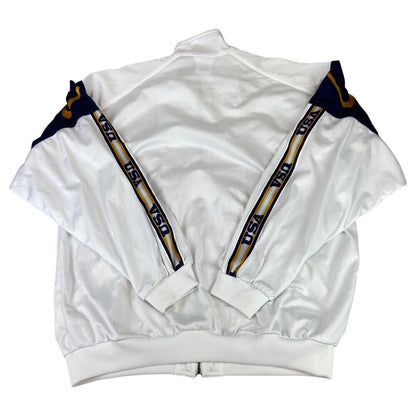 Vintage 1990s White, Navy & Yellow Nike Zip-Up Track Training Jacket XL