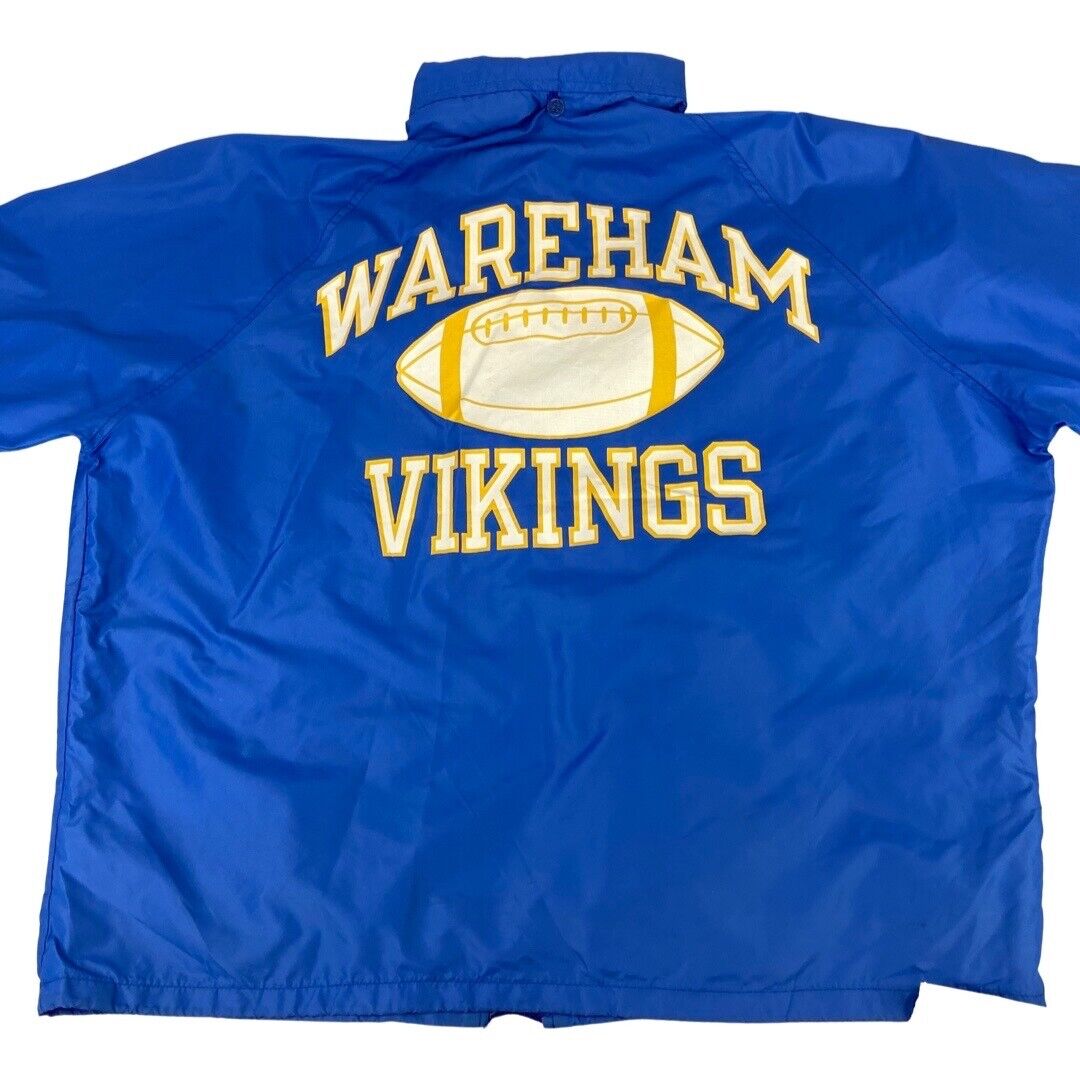 VTG USA CHAMPION WARHAM VIKINGS AMERICAN FOOTBALL NYLON WINDBREAKER JACKET 54”
