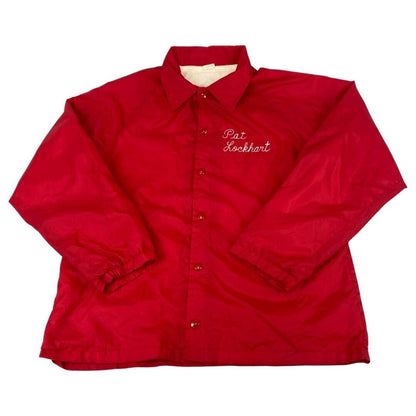 VTG USA PINER FISKBURG LADIES AUX FIRE DEPT NYLON WINDBREAKER LINED JACKET 38” S