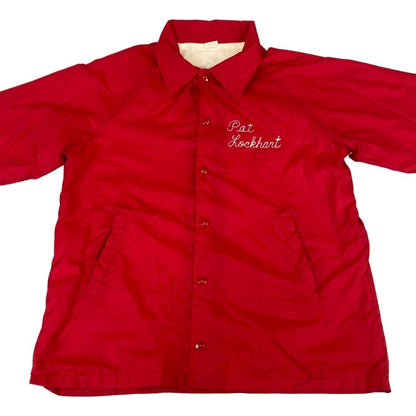 VTG USA PINER FISKBURG LADIES AUX FIRE DEPT NYLON WINDBREAKER LINED JACKET 38” S