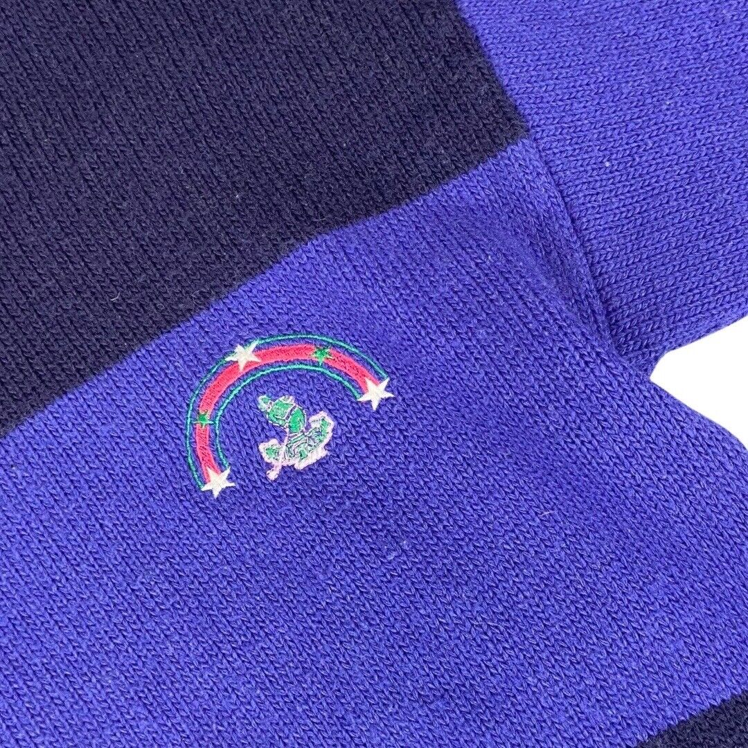 Vintage 1980s Multi-Coloured Puma Knitted Button-Up Woollen Sweater Medium Large