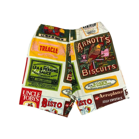 Vintage Retro Multi-Coloured Food Brand All-Over Print Summer Shorts Medium
