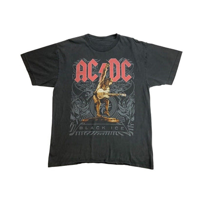2008 Black AC/DC Black Ice Angus Young Double Sided T-Shirt XXL