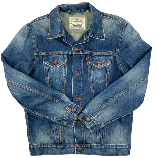LEVIS RED TAB TYPE 3 TRUCKER DENIM JACKET SUPERB WEAR 36” S