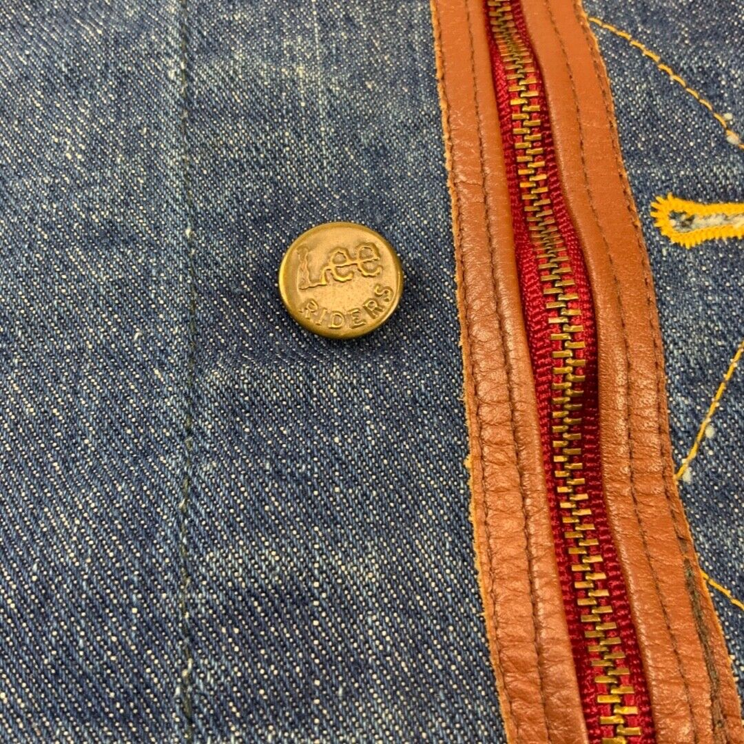 CUSTOM ONE OFF DEPI REWORK VTG CANADIAN LEE RIDERS DENIM TRUCKER JACKET 34” XS
