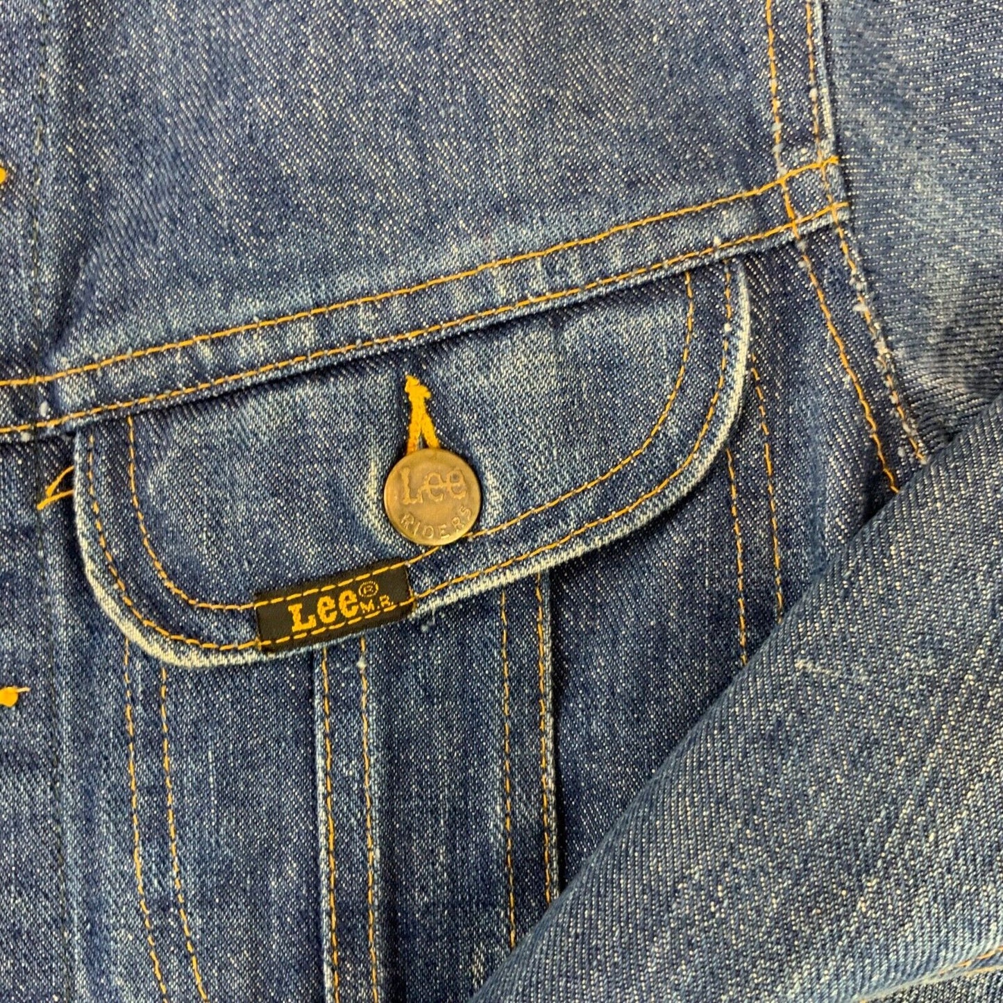 CUSTOM ONE OFF DEPI REWORK VTG CANADIAN LEE RIDERS DENIM TRUCKER JACKET 34” XS