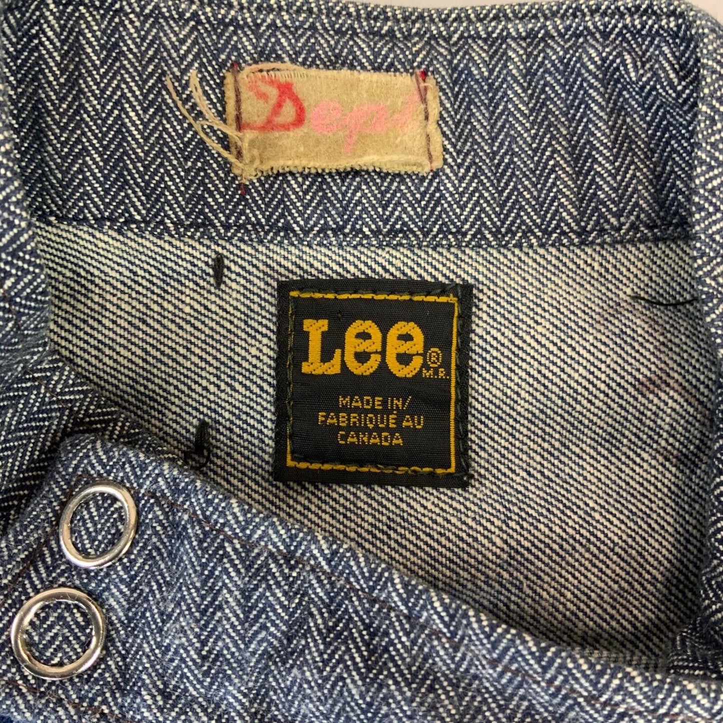 CUSTOM ONE OFF DEPI REWORK VTG CANADIAN LEE RIDERS DENIM TRUCKER JACKET 34” XS