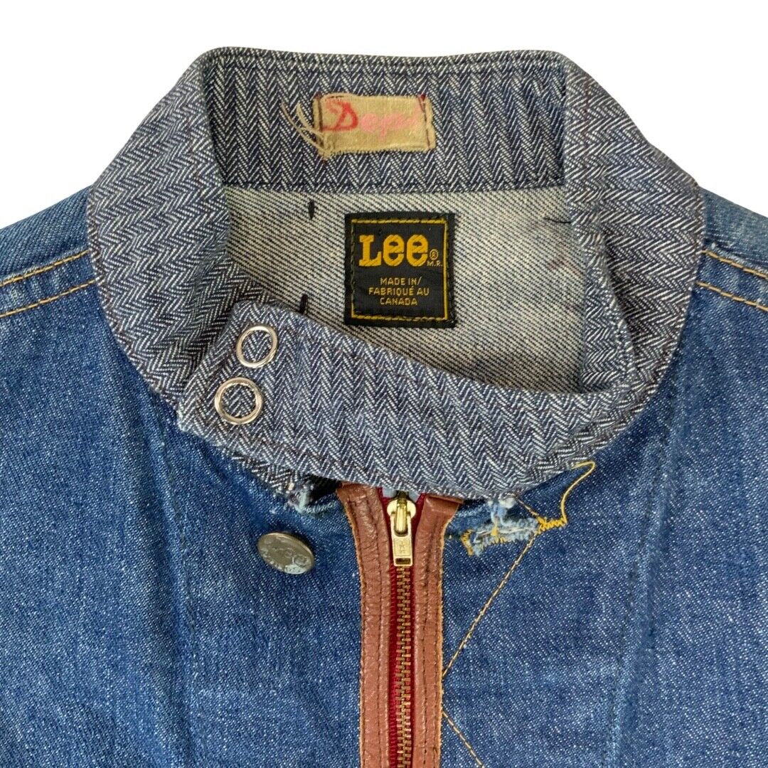 CUSTOM ONE OFF DEPI REWORK VTG CANADIAN LEE RIDERS DENIM TRUCKER JACKET 34” XS