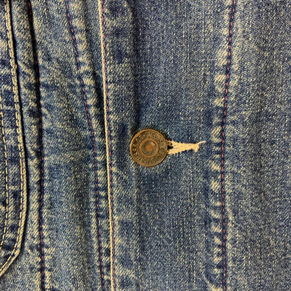 VTG LEVIS 70570 06 RED TAB DENIM CHORE TRUCKER JACKET WESTERN RODEO XL 46”