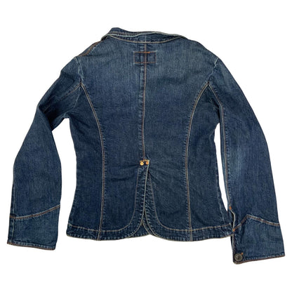 VTG LEVIS RED TAB LADIES INDIGO FITTED DENIM JACKET BLAZER 36" S