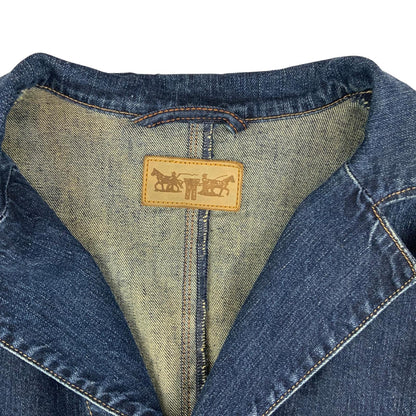 VTG LEVIS RED TAB LADIES INDIGO FITTED DENIM JACKET BLAZER 36" S