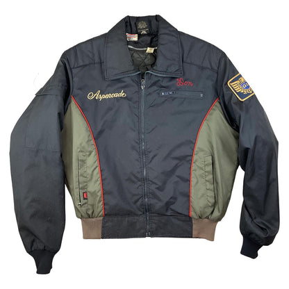 VTG USA MADE HONDA MOTORCYCLE HONDALINE BOMBER JACKET EARLY WARNING FABRIC L 42"