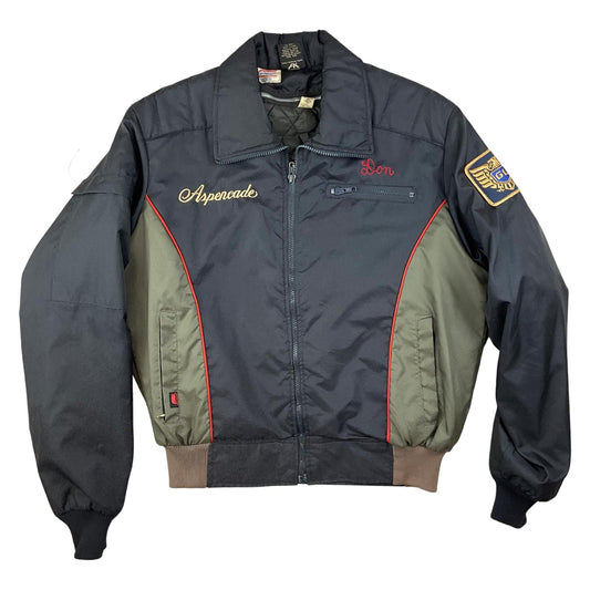 VTG USA MADE HONDA MOTORCYCLE HONDALINE BOMBER JACKET EARLY WARNING FABRIC L 42"