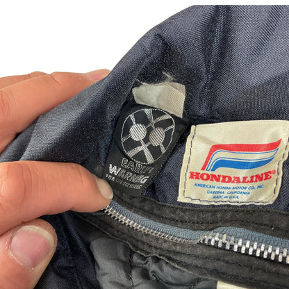 VTG USA MADE HONDA MOTORCYCLE HONDALINE BOMBER JACKET EARLY WARNING FABRIC L 42"