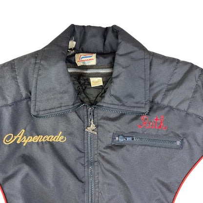 VTG USA MADE HONDA MOTORCYCLE HONDALINE BOMBER JACKET EARLY WARNING FABRIC L 42"