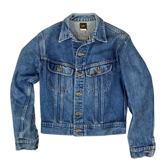 VTG 1970s LEE RIDERS USA UNION MADE DENIM TRUCKER JACKET MOD SKINS 34” KIDS
