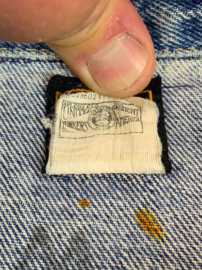 VTG 1970s LEE RIDERS USA UNION MADE DENIM TRUCKER JACKET MOD SKINS 34” KIDS
