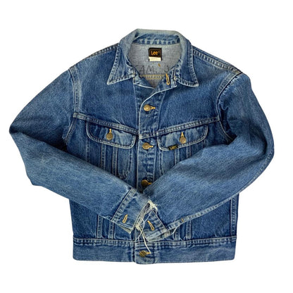 VTG 1970s LEE RIDERS USA UNION MADE DENIM TRUCKER JACKET MOD SKINS 34” KIDS