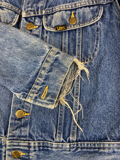 VTG 1970s LEE RIDERS USA UNION MADE DENIM TRUCKER JACKET MOD SKINS 34” KIDS