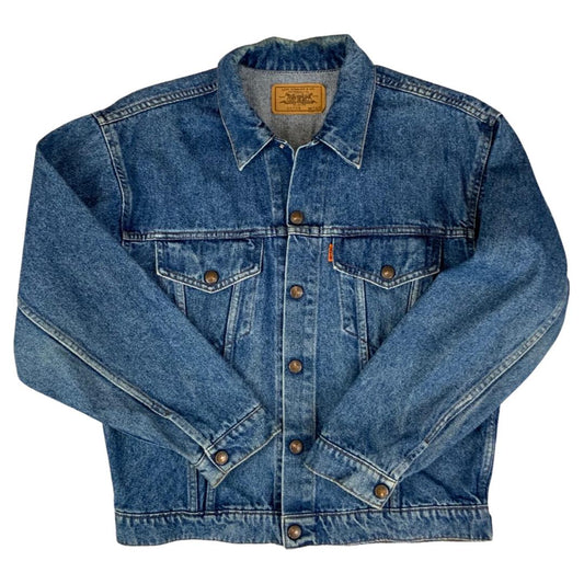 VTG 70s 80s LEVIS ORANGE TAB 30705 TYPE 3 TRUCKER DENIM JACKET MOD SKINS 38” S