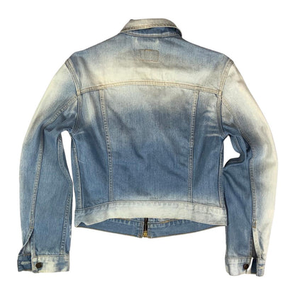 VTG Y2K LEVIS FOR GIRLS ZIP  BLEACH FADED DENIM TRUCKER WESTERN JACKET 36” 10