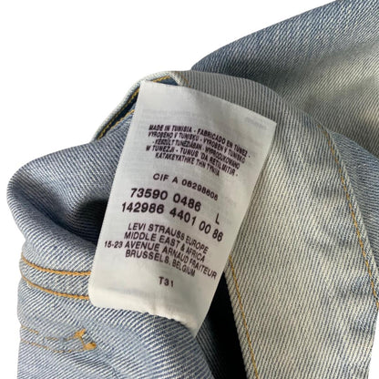 VTG Y2K LEVIS FOR GIRLS ZIP  BLEACH FADED DENIM TRUCKER WESTERN JACKET 36” 10