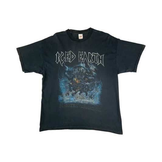2000s Black Iced Earth Night Of The Stormrider Double-Sided Graphic T-Shirt XL