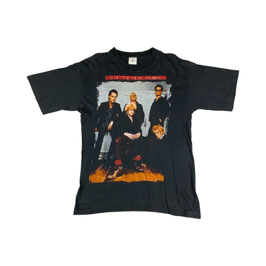Vintage 90s Black Die Toten Hosen German Punk Rock Graphic T-Shirt L/XL