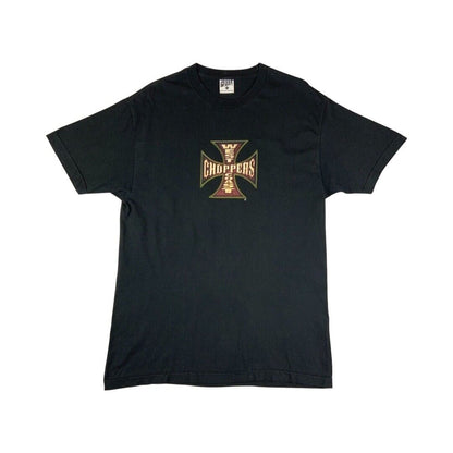 2000s Black West Coast Choppers Motorcycle Long Beach Jesse Who? Graphic Tee XL