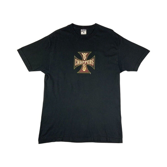2000s Black West Coast Choppers Motorcycle Long Beach Jesse Who? Graphic Tee XL
