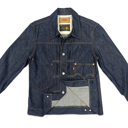 VTG JAPANESE LEVIS BOSS COFFEE COLAB TYPE 1 PLEAT DENIM JACKET ROCKABILLY  38” M