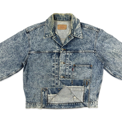 VTG JAPANESE SELVEDGE LEVIS BIG E TYPE 1 PLEAT DENIM JACKET ROCKABILLY LVC 40” M