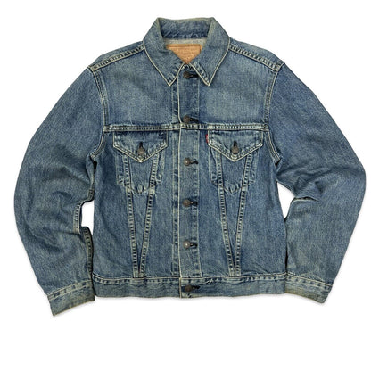 VTG 1990s JAPANESE BIG E TYPE 3 TRUCKER DENIM LVC JACKET MOD ROCKABILLY 36” S