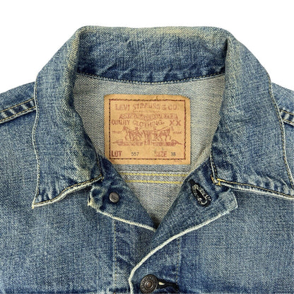 VTG 1990s JAPANESE BIG E TYPE 3 TRUCKER DENIM LVC JACKET MOD ROCKABILLY 36” S
