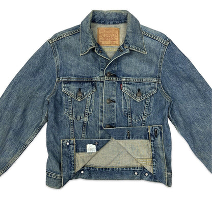 VTG 1990s JAPANESE BIG E TYPE 3 TRUCKER DENIM LVC JACKET MOD ROCKABILLY 36” S