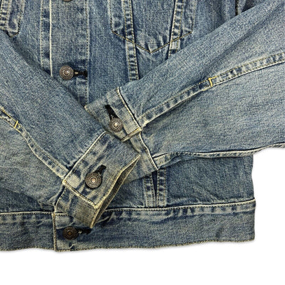 VTG 1990s JAPANESE BIG E TYPE 3 TRUCKER DENIM LVC JACKET MOD ROCKABILLY 36” S