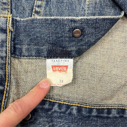 VTG 1990s JAPANESE BIG E TYPE 3 TRUCKER DENIM LVC JACKET MOD ROCKABILLY 36” S