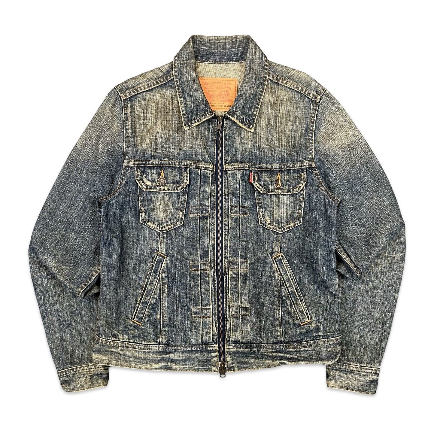 VTG LEVIS JAPANESE MADE DENIM JACKET TYPE 2 PLEAT FRONT ZIP UP 40 M