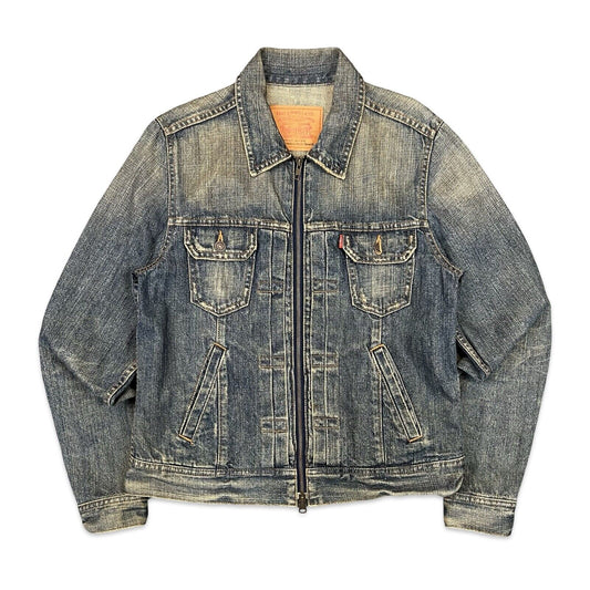 VTG LEVIS JAPANESE MADE DENIM JACKET TYPE 2 PLEAT FRONT ZIP UP 40 M