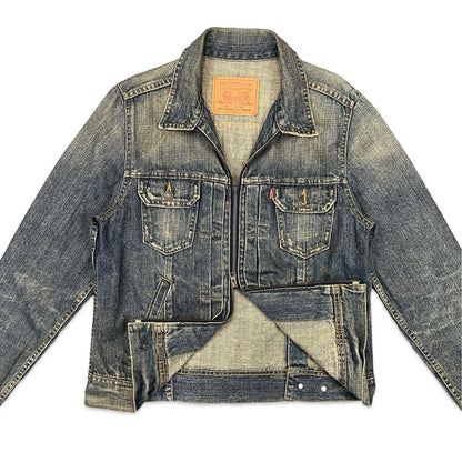 VTG LEVIS JAPANESE MADE DENIM JACKET TYPE 2 PLEAT FRONT ZIP UP 40 M