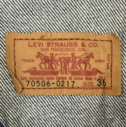 VTG 1980s USA MADE LEVIS RED TAB TYPE 3 TRUCKER DENIM JACKET MOD SKIN 34 XS
