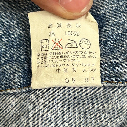 VTG 90s ORANGE TAB JAPANESE LEVIS TYPE 3 TRUCKER DENIM JACKET MOD SKINS 38 S