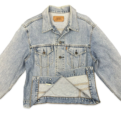 VTG 90s ORANGE TAB JAPANESE LEVIS TYPE 3 TRUCKER DENIM JACKET MOD SKINS 38 S