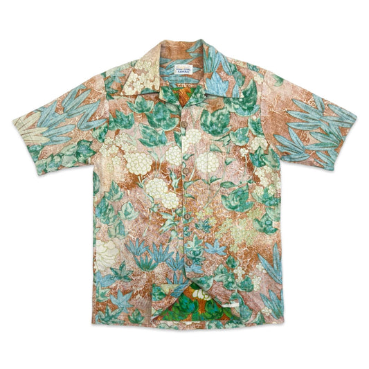 VTG 70s SURF LINE REVERSE PRINT HAWAIIAN ALOHA SHIRT TIKI ROCKABILLY S 36