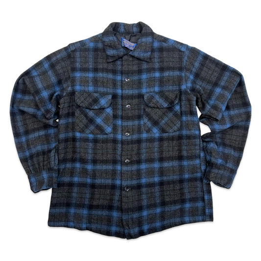 VTG USA PENDLETON WOOL BOARD SHIRT PLAID ROCKABILLY HOT ROD BEACH BOYS S 36”