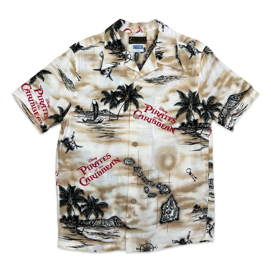 GENUINE RARE COLLECTIBLE DISNEY PIRATES OF CARIBBEAN HAWAIIAN ALOHA SHIRT  S 36”