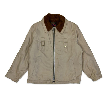 VTG 1960s USA CANVAS SHERPA LINED OUTDOOR HUNTING JACKET DUCK TIN CLOTH L 42