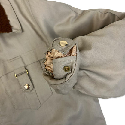 VTG 1960s USA CANVAS SHERPA LINED OUTDOOR HUNTING JACKET DUCK TIN CLOTH L 42