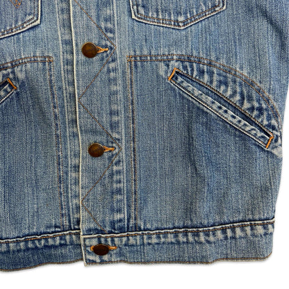 VTG WRANGLER BLUEBELL JAPANESE DENIM COWBOY DENIM JACKET BROKEN TWILL S 36”